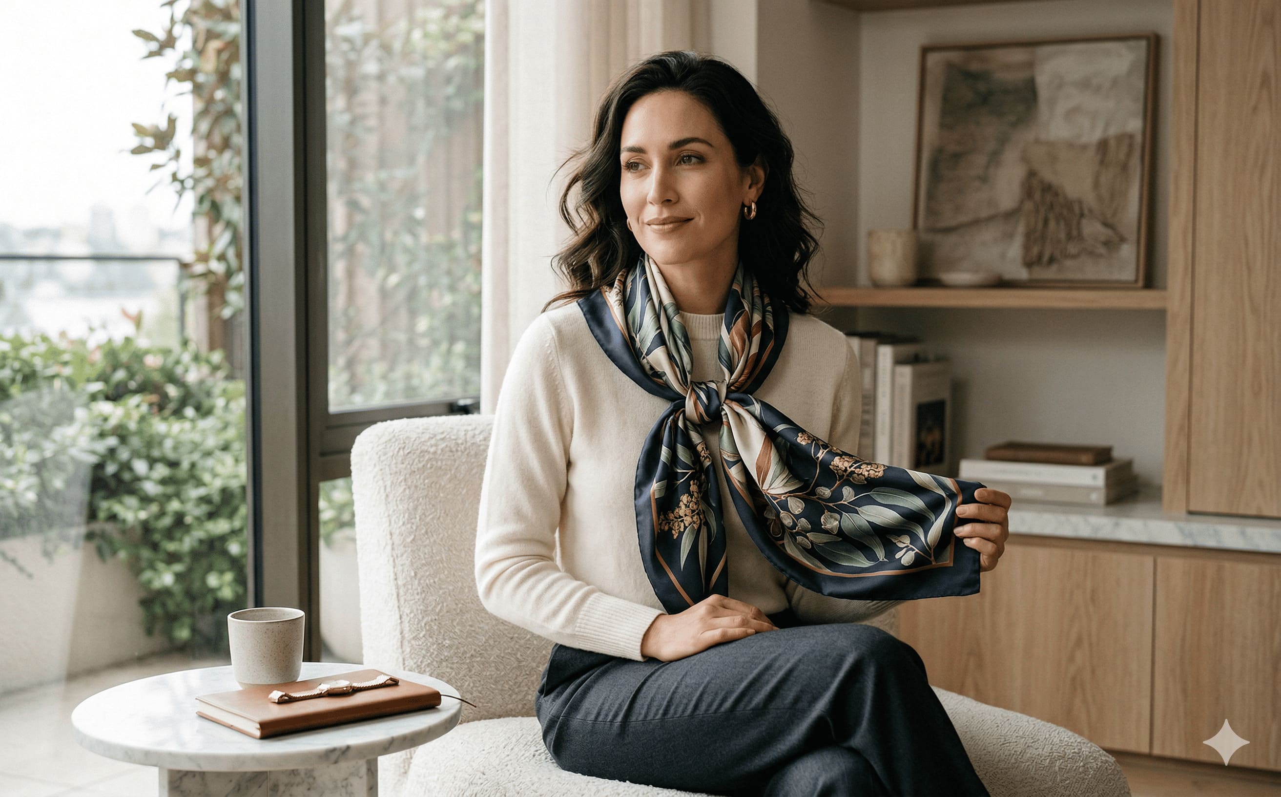 Djala botanical silk scarf